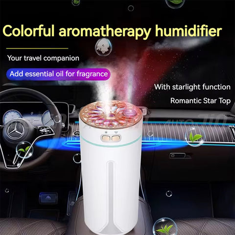 Car USB Humidifier Colorful Starry Night Light Purification Nano Atomization Car Diffuser