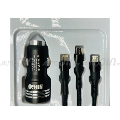 Sogo Fast Car Charger 3 in 1