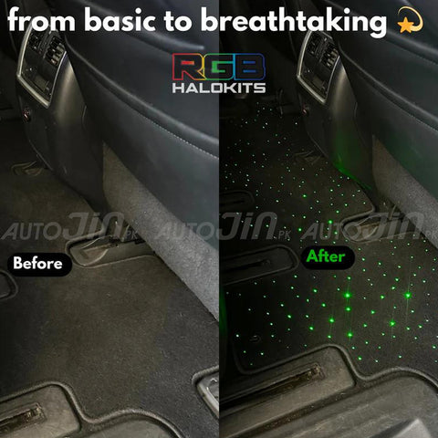 Starlight Floor Mats for Car 4PCS/Set New Fiber Optic Twinkle Stars RGBW
