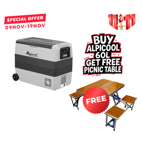 Alpicool T60 60L Car Refrigerator AC 12V DC 24V