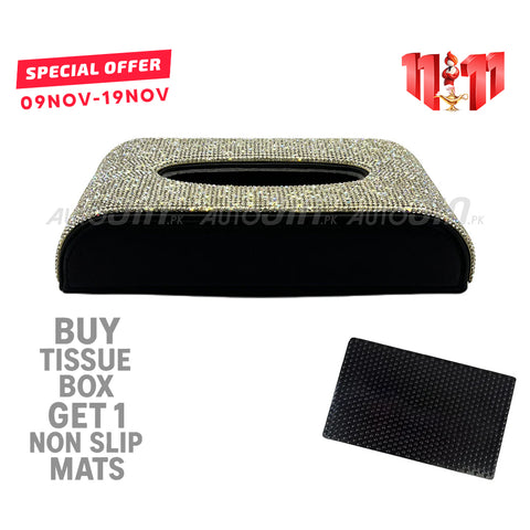 Car Tissue Box Leather Diamond