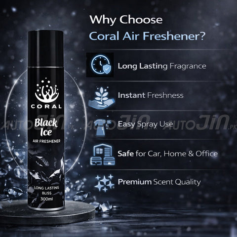 Coral Air Freshener Black Ice - 300ML - Car, Room & Office