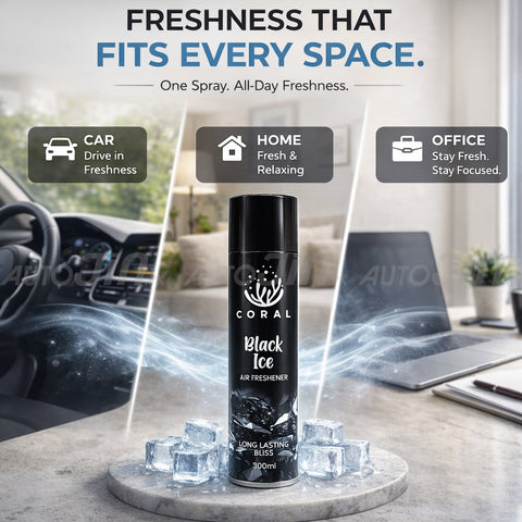 Coral Air Freshener Black Ice - 300ML - Car, Room & Office