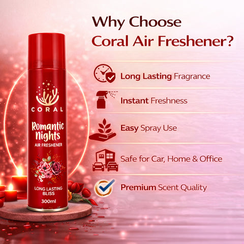 Coral Air Freshener Romantic Nigths - 300ML - Car, Room & Office