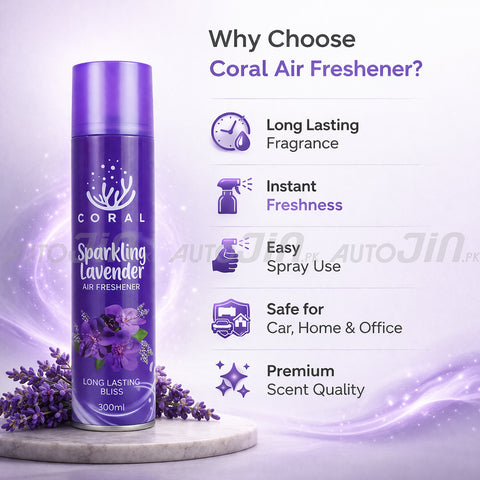 Coral Air Freshener Sparking Lavender - 300ML - Car, Room & Office