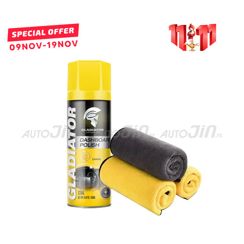 Dashboard Polish & 3 Pcs Microfiber Towels