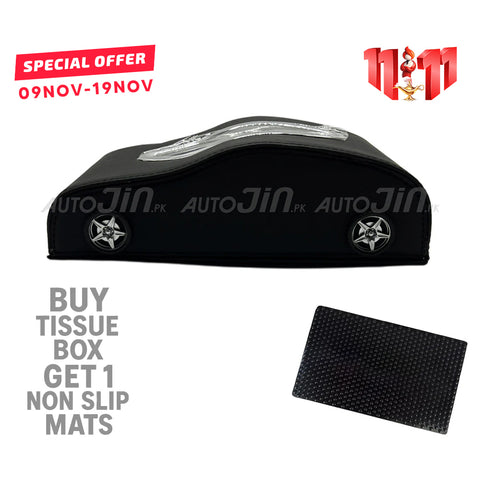 Exclusive Car-Shape Leather Tissue Box - Black