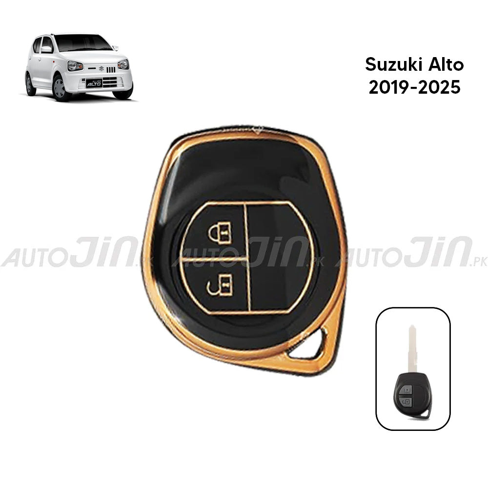 Exclusive Gold-Line Suzuki Alto 2019-2025 TPU Key Cover