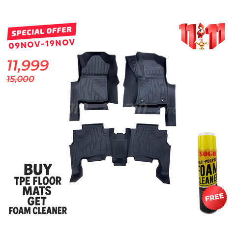 Toyota Fortuner 2016-2024 TPE Floor Mats Premium