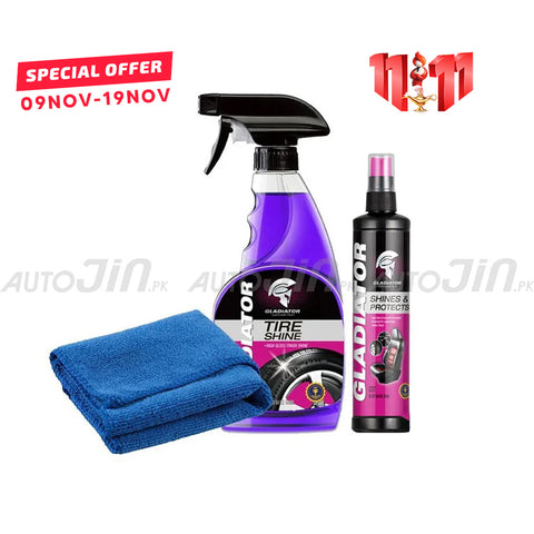Gladiator Tire Shine Gt85 - 500ml & Shines & Protects 295ML - 1 Pcs Microfiber Multi