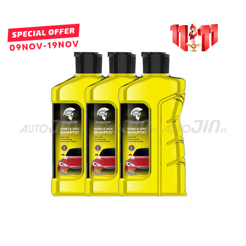 Gladiator Wash Wax and Shampoo 450ml - Pack Of 3