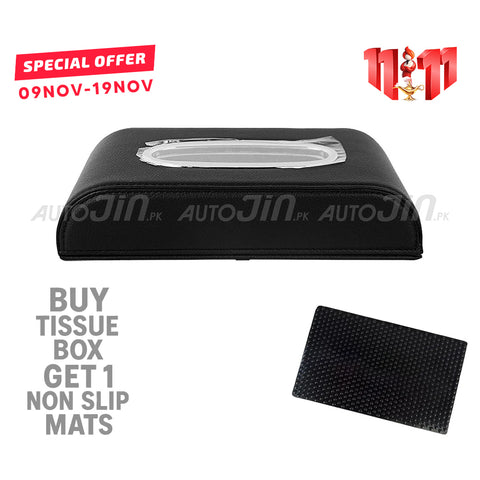 High Quality Tissue Box - PU Leather - Black