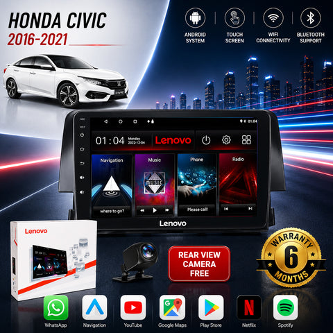 Honda Civic 2016-21 Android Touch Screen Multimedia Android Player GPS - Wi-Fi - Navigation - Mirror Link(6 Month Warranty) Free Rear View Camera