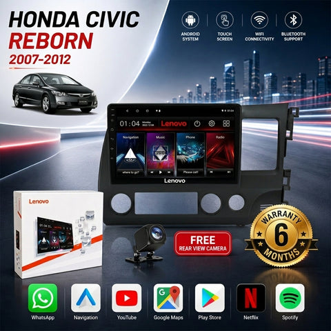Honda Civic Reborn 2007-2012 Android Touch Screen Multimedia Android Player GPS - Wi-Fi - Navigation - Mirror Link(6 Month Warranty) Free Rear View Camera
