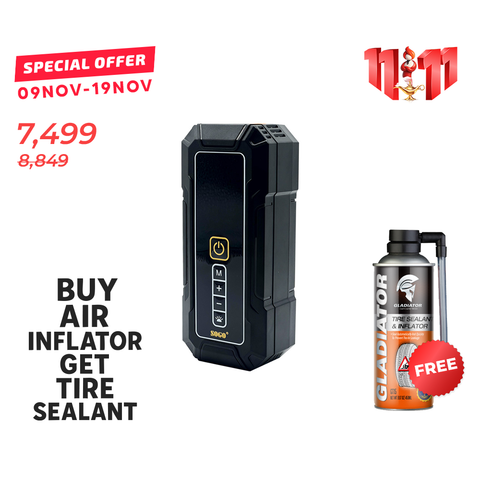 Sogo 4,500mAh Electric Smart Digital Display Tire Inflator & Power Bank With Led Light LP7-PRO