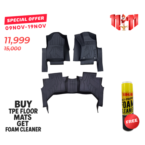 Toyota Hilux Revo 2016-2021 TPE Floor Mats Premium