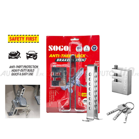 SOGO Stainless Steel Anti Theft Clutch Car Brake Lock