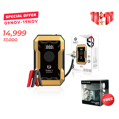 Toby's X21 Jump Starter With Compressor 10,000mAh 37WH Power Bank For Diesel & Petrol