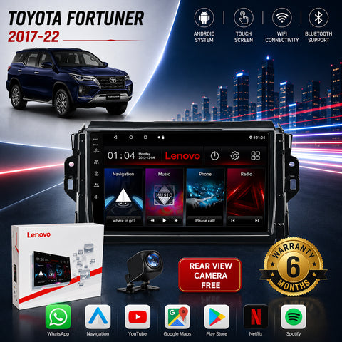 Toyota Fortuner 2017-22 Android Touch Screen Multimedia Android Player GPS - Wi-Fi - Navigation - Mirror Link(6 Month Warranty) Free Rear View Camera