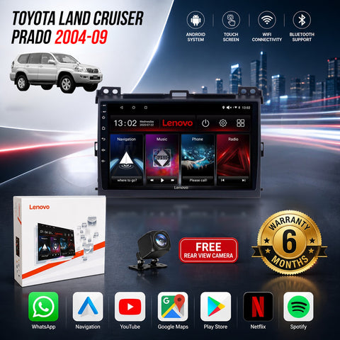 Toyota Land Cruiser Prado 2004-09 Android Touch Screen Multimedia Android Player GPS - Wi-Fi - Navigation - Mirror Link(6 Month Warranty) Free Rear View Camera