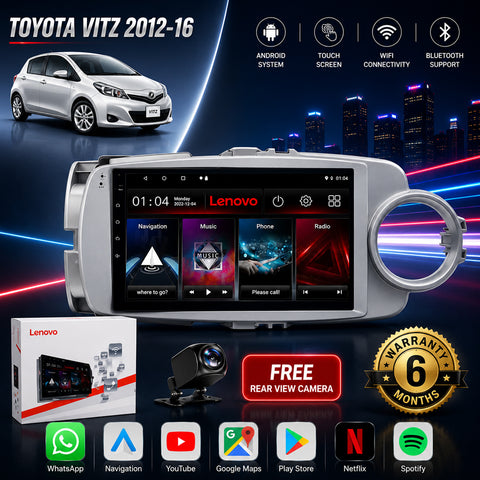 Toyota Vitz 2012-16 Android Touch Screen Multimedia Android Player GPS - Wi-Fi - Navigation - Mirror Link(6 Month Warranty) Free Rear View Camera