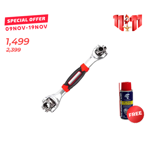 48-in-1 Universal Socket Wrench with 360° Rotating Head for Home and Car Repair