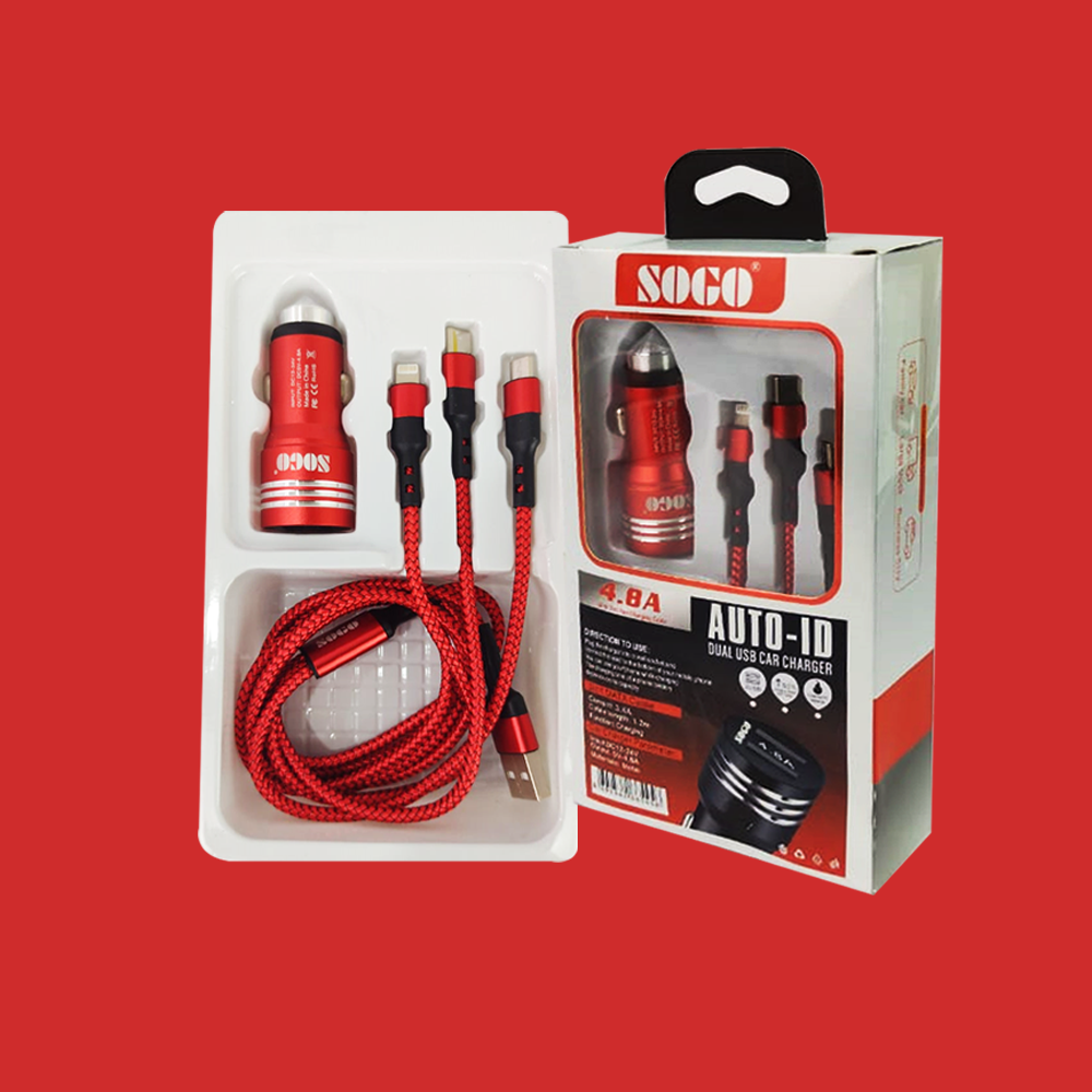 SOGO Fast Car Charger 3-in-1